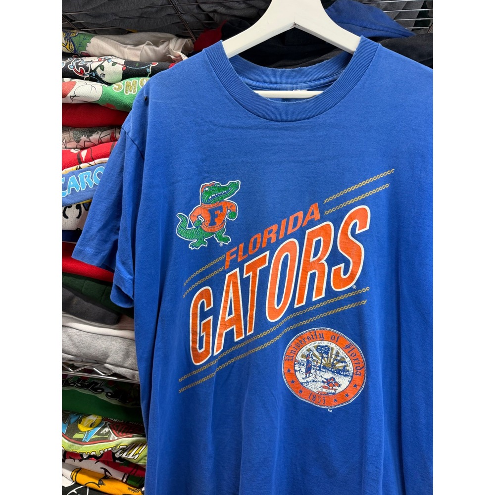 Vintage 90s Florida Gators T-Shirt Mens Blue Single Stitch University of Florida
